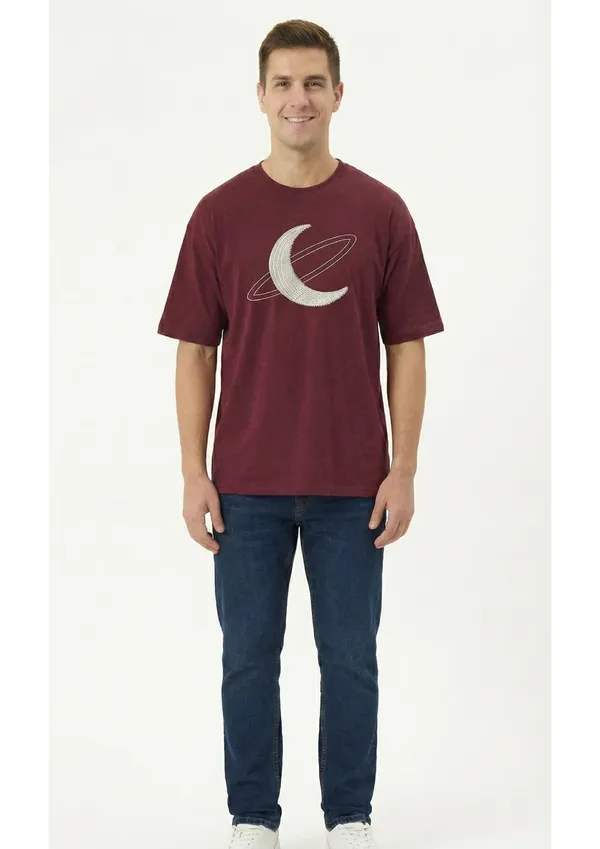 Maroon_Cotton_Premium_Moon_Embroidery_Half_Sleeve_Oversize_T-shirt_For_Men