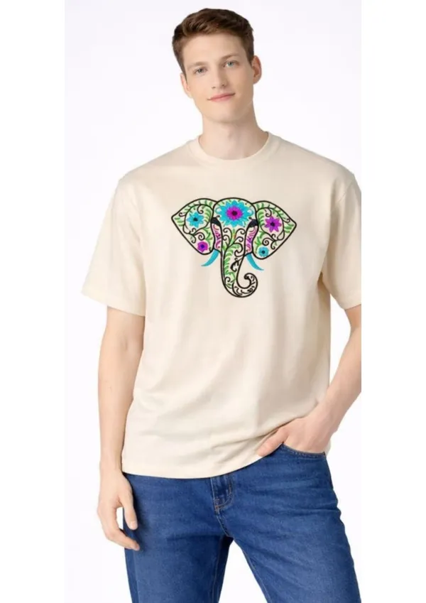 Off_White_Cotton_Premium_Elephant_Embroidery_Half_Sleeve_Oversize_T-Shirt_For_Men