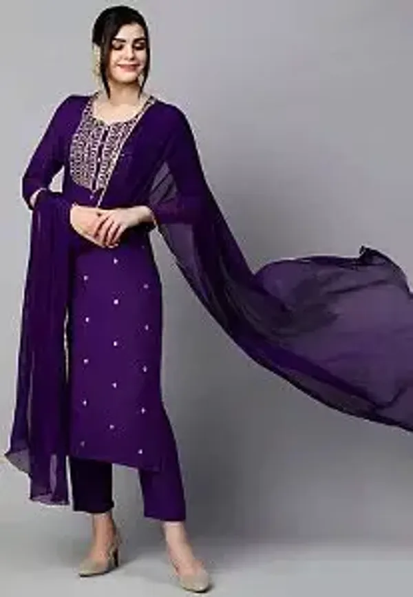 Women_Cotton_Blend_Kurti_Pant_Dupatta_Set