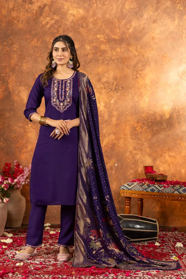 Handcrafted_Marina_Cotton_Straight_Kurti_Set_with_Embroidered_Pant_&_Dupatta
