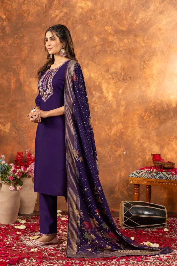 Handcrafted_Marina_Cotton_Straight_Kurti_Set_with_Embroidered_Pant_&_Dupatta