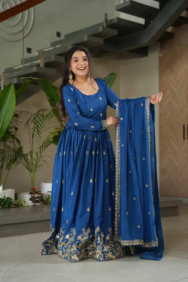 Blue_Chinnon_Silk_Embroidered_Festive_Gown_With_Sequins_Work_&_Dupatta_For_Women