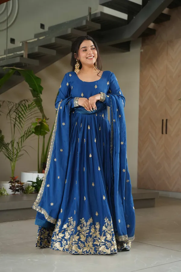 Blue_Chinnon_Silk_Embroidered_Festive_Gown_With_Sequins_Work_&_Dupatta_For_Women