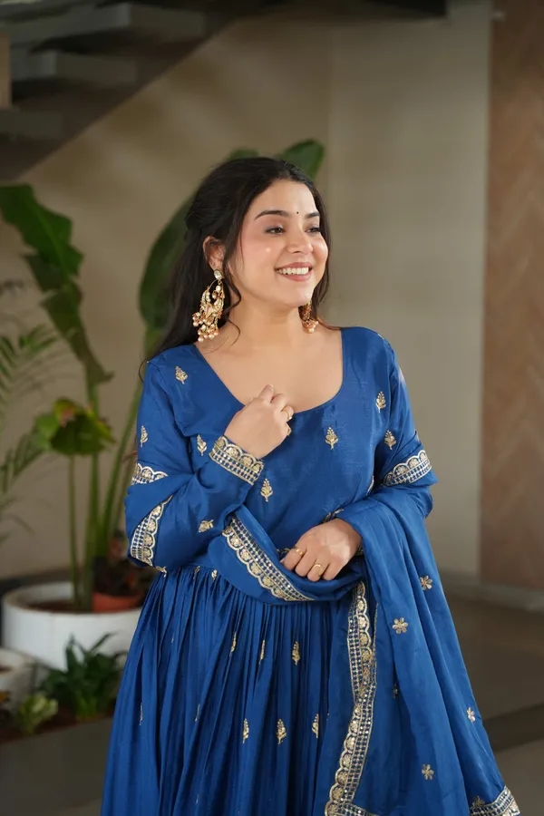 Blue_Chinnon_Silk_Embroidered_Festive_Gown_With_Sequins_Work_&_Dupatta_For_Women