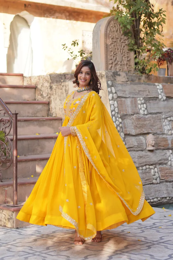 Classic_Faux_Blooming_V-Neck_Gown_with_Zari_Sequins_Embroidery_&_Dupatta