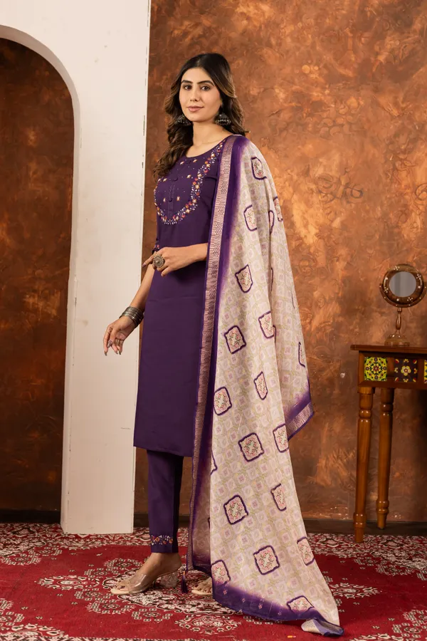 Elegant_Marina_Cotton_Straight_Kurti_Pant_Dupatta_Set_with_Hand_Embroidery