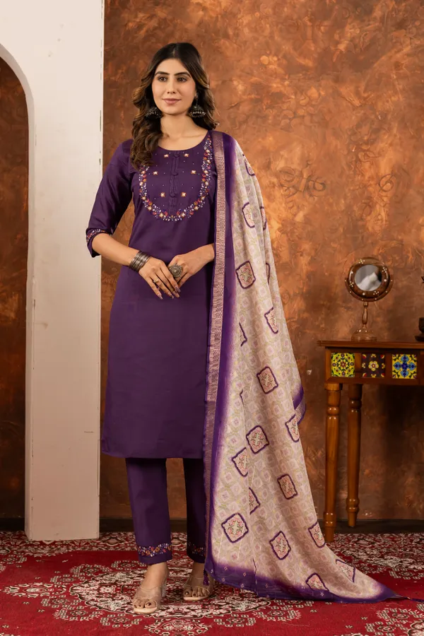 Elegant_Marina_Cotton_Straight_Kurti_Pant_Dupatta_Set_with_Hand_Embroidery