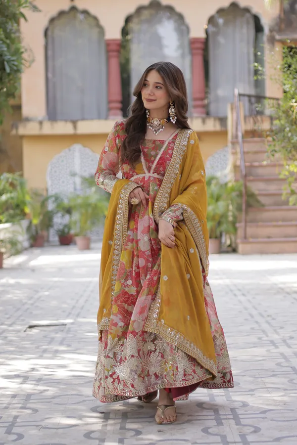 Brown_Alia_Cut_Digital_Printed_Russian_Silk_Gown_With_Foil_Zari_Sequins_&_Dupatta_For_Women
