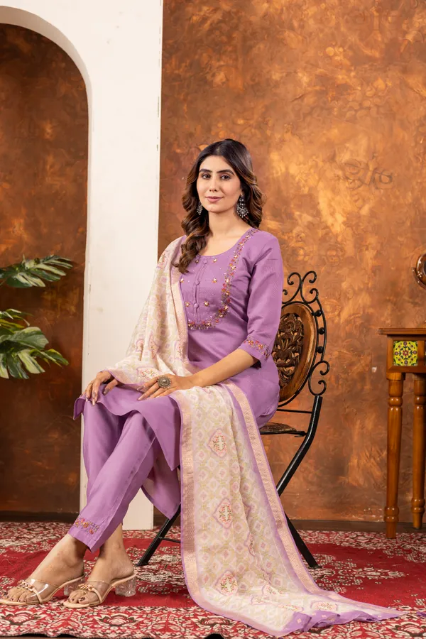 Elegant_Marina_Cotton_Straight_Kurti_Pant_Dupatta_Set_with_Hand_Embroidery