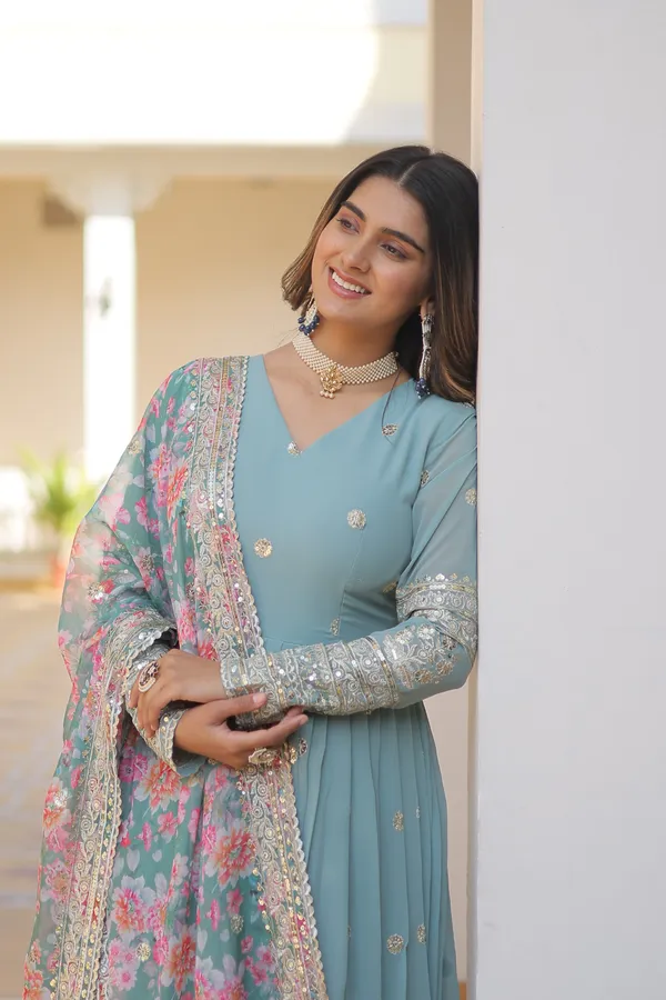 Sky_Blue_Faux_Georgette_With_Embroidery_Zari_Sequins-Work_For_Women