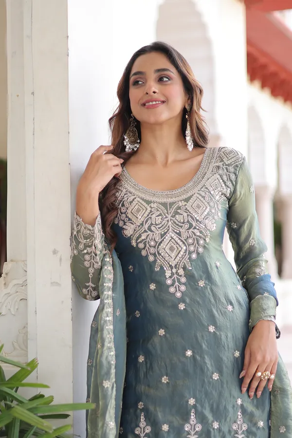 Smokey_Grey_Fendi_Silk_Coding_Sequins_Top-Sharara-Dupatta_Designer_Ensemble_For_Women