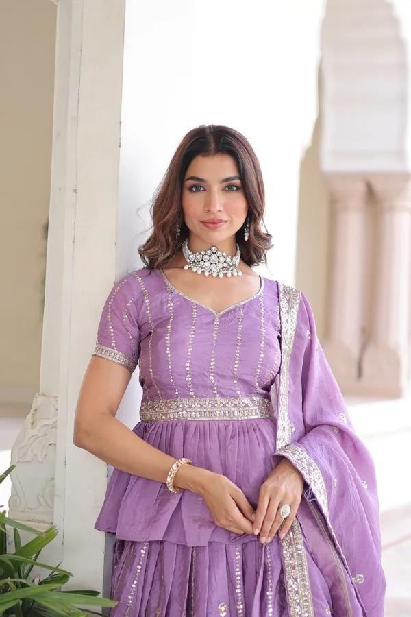 Soft_Purple_Gold_Crush_Peplum_Style_Lehenga_Choli_With_Multithread_Zari_Sequins_Work_For_Women