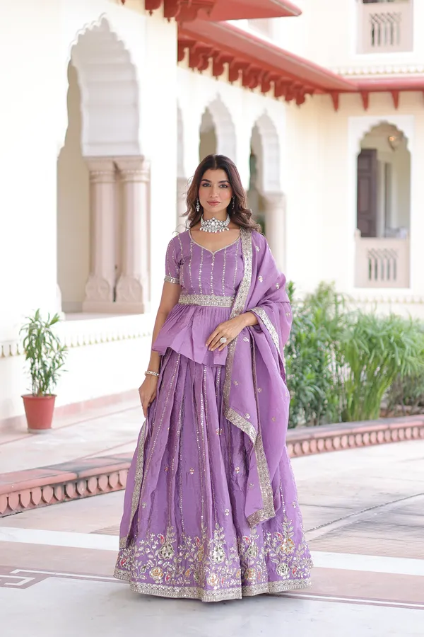 Soft_Purple_Gold_Crush_Peplum_Style_Lehenga_Choli_With_Multithread_Zari_Sequins_Work_For_Women