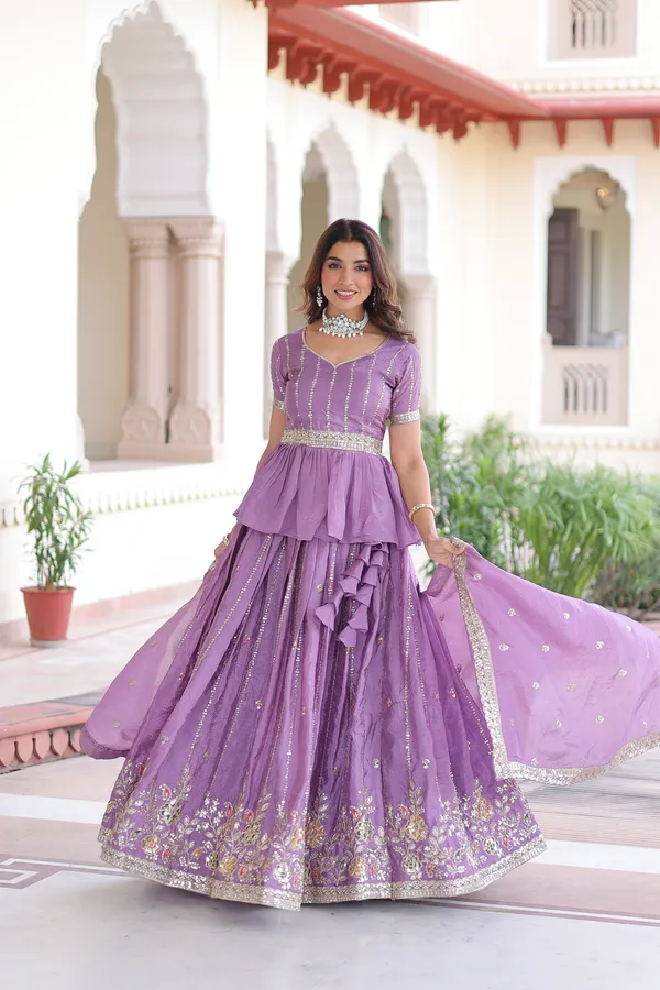 Soft_Purple_Gold_Crush_Peplum_Style_Lehenga_Choli_With_Multithread_Zari_Sequins_Work_For_Women