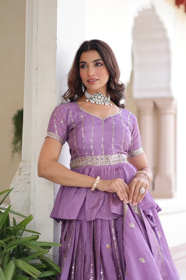 Soft_Purple_Gold_Crush_Peplum_Style_Lehenga_Choli_With_Multithread_Zari_Sequins_Work_For_Women