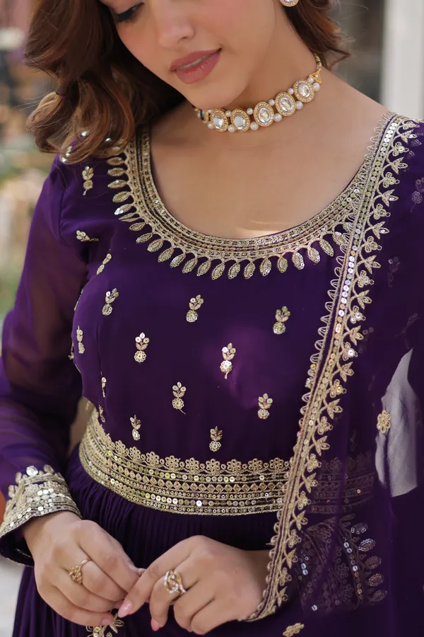 Graceful_Faux_Blooming_Full-Sleeve_Gown_with_Zari_Sequins_Work_&_Dupatta