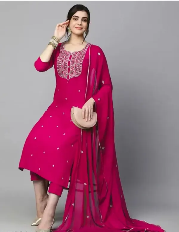 Women_Cotton_Blend_Kurti_Pant_Dupatta_Set