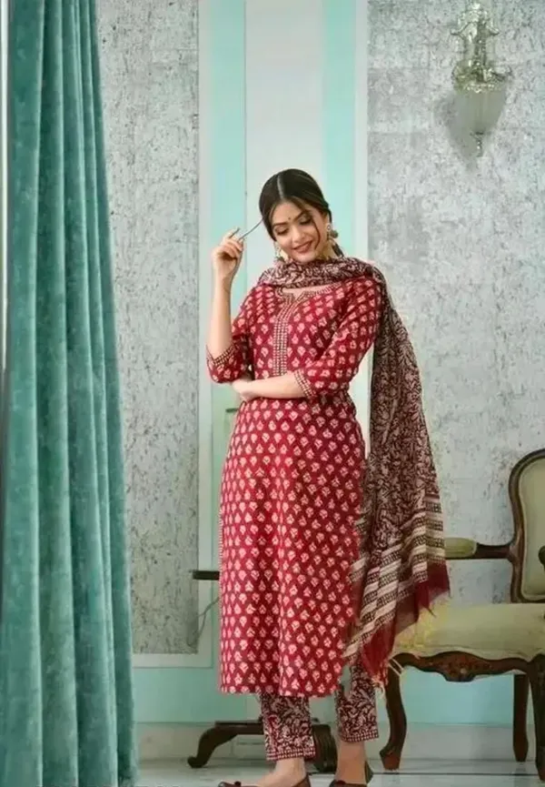 Pure_Cotton_Kurta_With_Pant_&_Dupatta