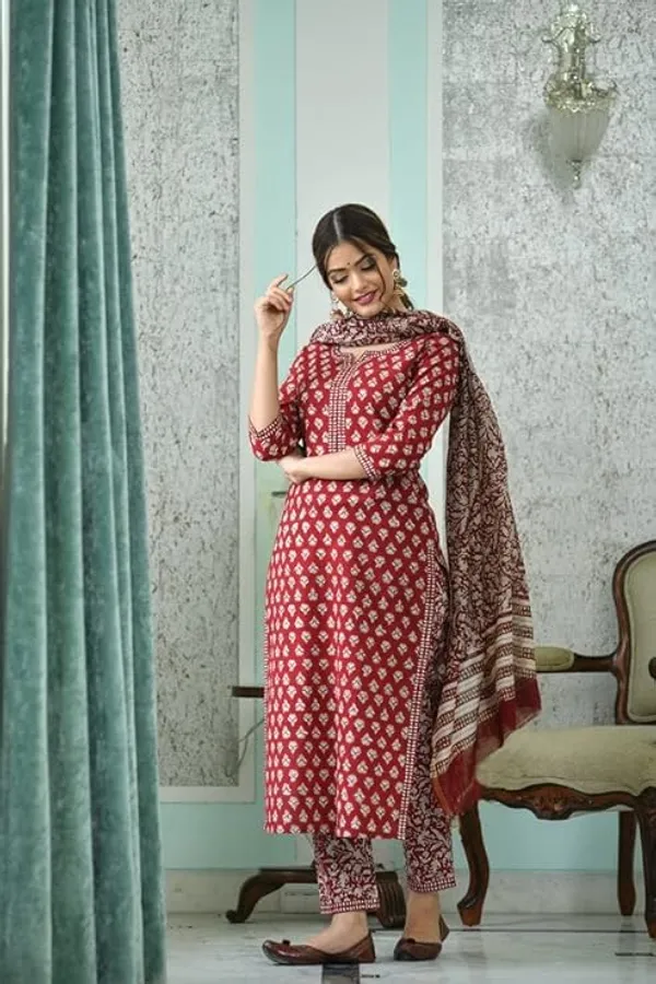 Pure_Cotton_Kurta_With_Pant_&_Dupatta