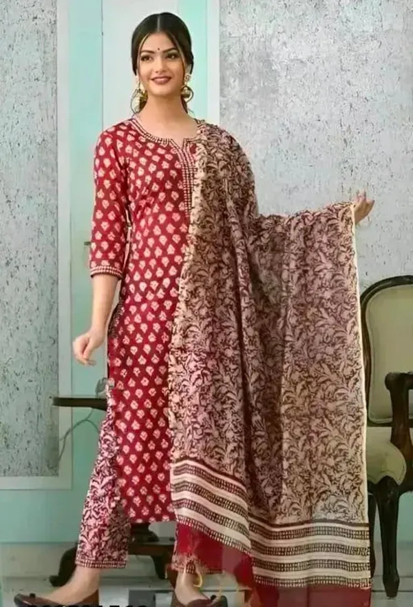 Pure_Cotton_Kurta_With_Pant_&_Dupatta
