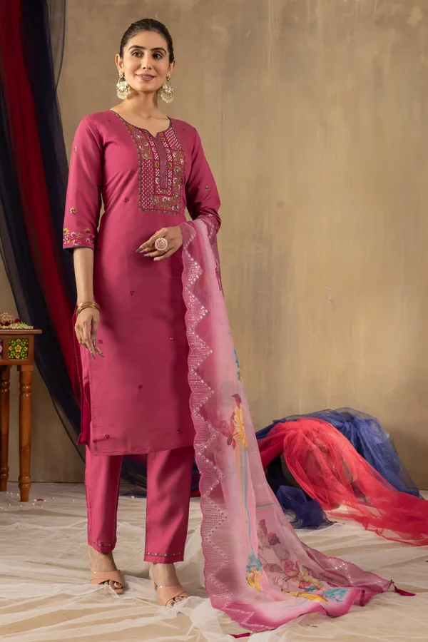 Roman_Cotton_Aura_Straight_Kurti_Pant_Set_with_Mirror-Work_Chanderi_Dupatta