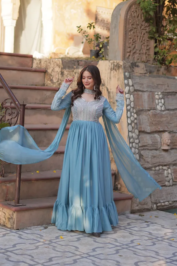 Star_Georgette_Beads_&_Sequins_Embroidered_Flared_Gown_with_Matching_Dupatta