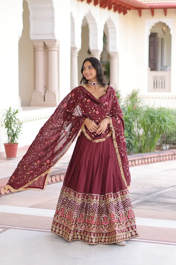Vichitra_Silk_Sequins_Embroidered_Lehenga_with_Designer_Dupatta
