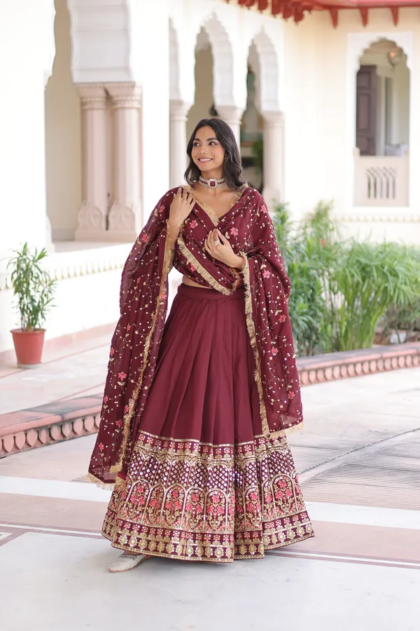Vichitra_Silk_Sequins_Embroidered_Lehenga_with_Designer_Dupatta
