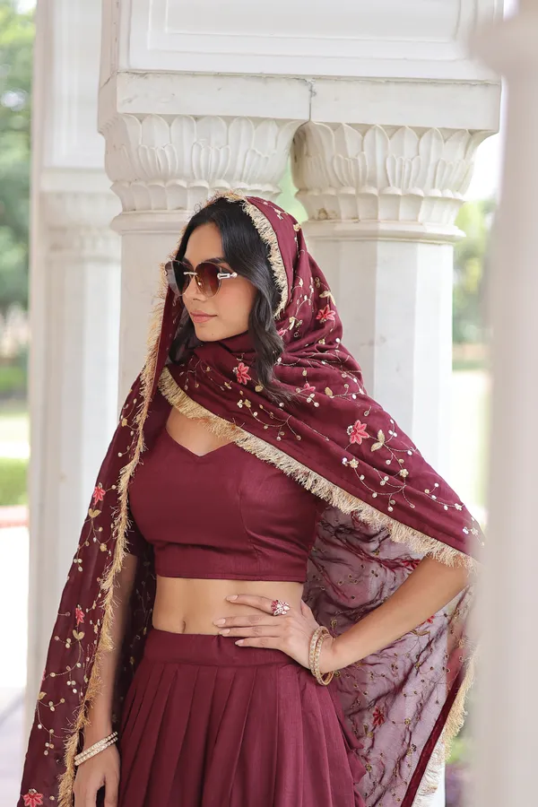 Vichitra_Silk_Sequins_Embroidered_Lehenga_with_Designer_Dupatta