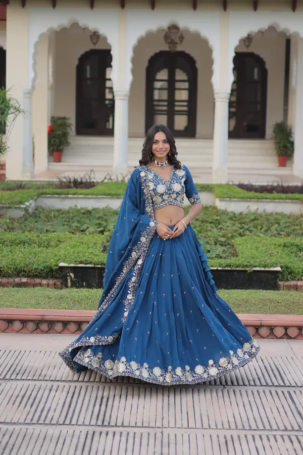 Light_Navy_Blue_Royal_Vichitra_Silk_Lehenga_Choli_With_Heavy_Embroidery_&_Lace_Dupatta_For_Women