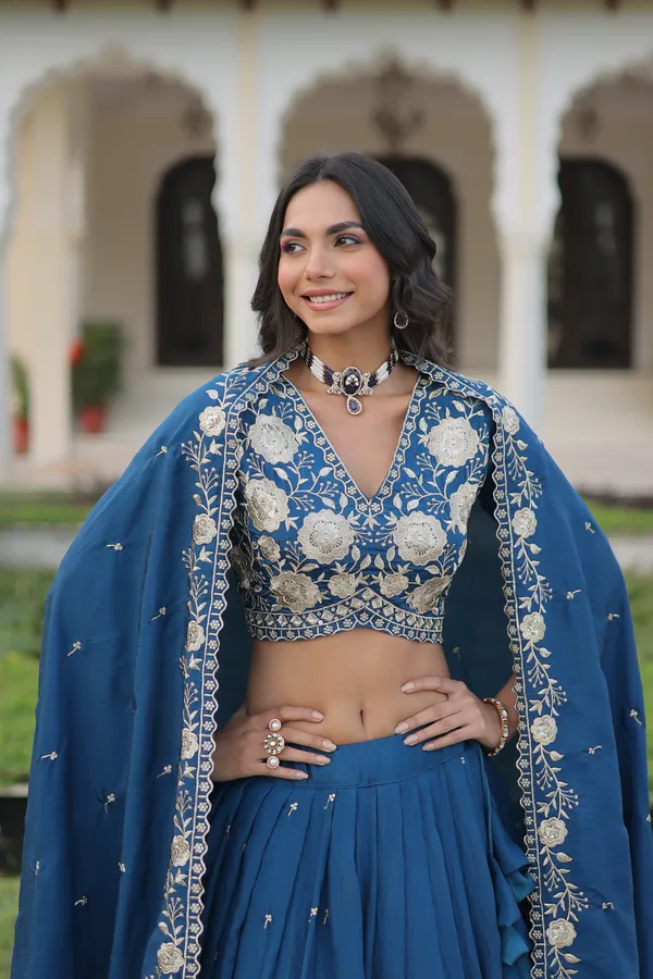 Light_Navy_Blue_Royal_Vichitra_Silk_Lehenga_Choli_With_Heavy_Embroidery_&_Lace_Dupatta_For_Women