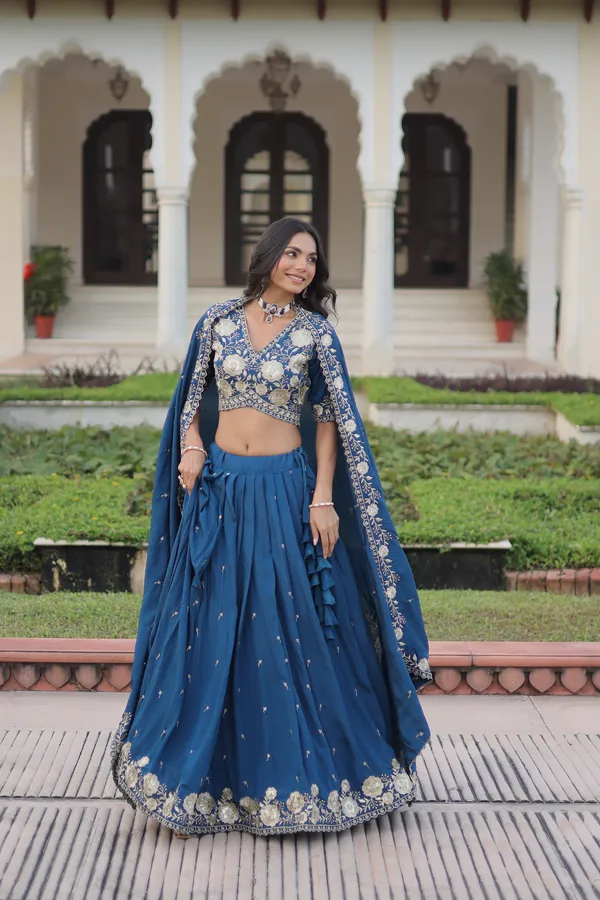 Light_Navy_Blue_Royal_Vichitra_Silk_Lehenga_Choli_With_Heavy_Embroidery_&_Lace_Dupatta_For_Women