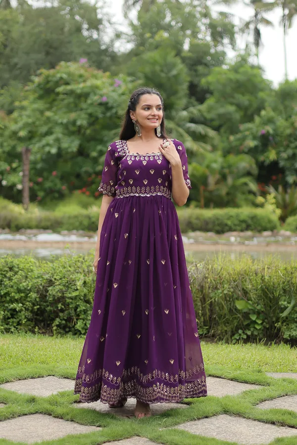 Purple_Luxury_Faux_Blooming_Zari-Thread_&_Sequins_Embroidered_Party_Wear_Gown_For_Women