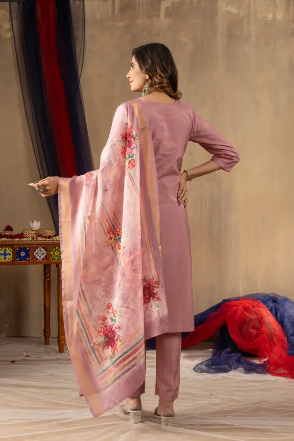 Shimmer_Gold_Cotton_Radiance_Straight_Kurti_Pant_Set_with_Printed_Dupatta