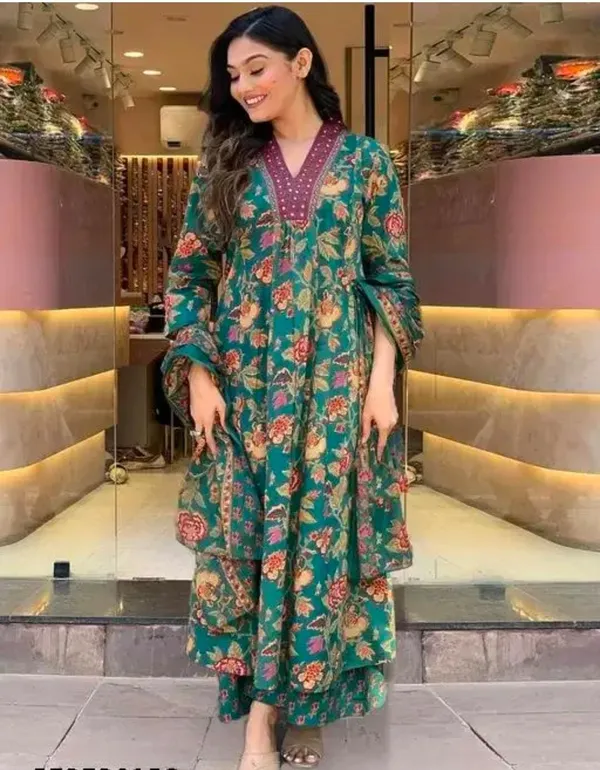 Women's_Rayon_Blend_Printed_Kurta_With_Palazzo_&_Dupatta