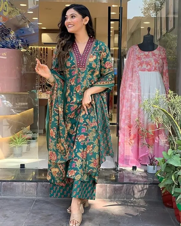 Women's_Rayon_Blend_Printed_Kurta_With_Palazzo_&_Dupatta