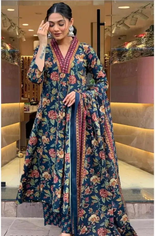 Women's_Rayon_Blend_Printed_Kurta_With_Palazzo_&_Dupatta