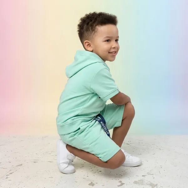 Mint_Green_Cotton_Short_Sleeve_Hoodie_And_Shorts_Set_For_Boys