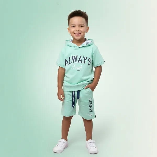 Mint_Green_Cotton_Short_Sleeve_Hoodie_And_Shorts_Set_For_Boys