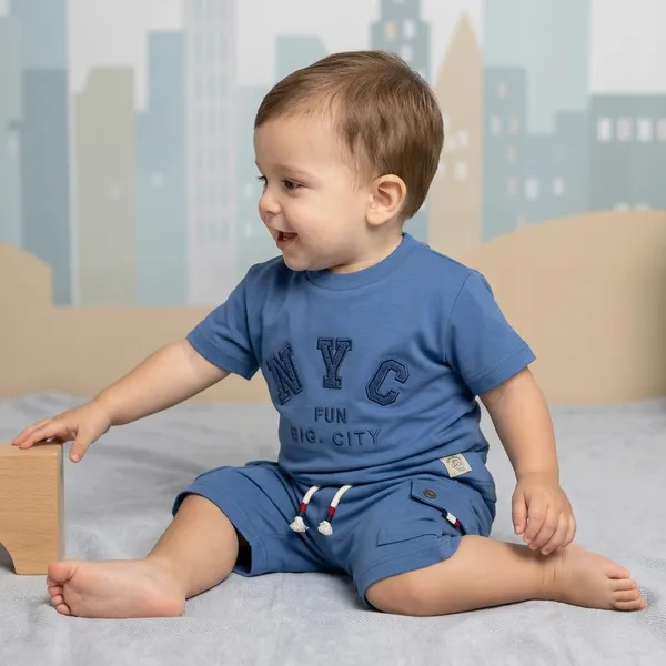 Blue_Cotton_Printed_T-Shirt_And_Shorts_Set_For_Boys
