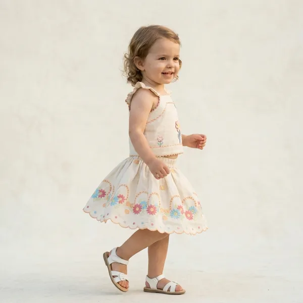 White_Cotton_Floral_Embroidered_Skirt_And_Top_Set_For_Girls