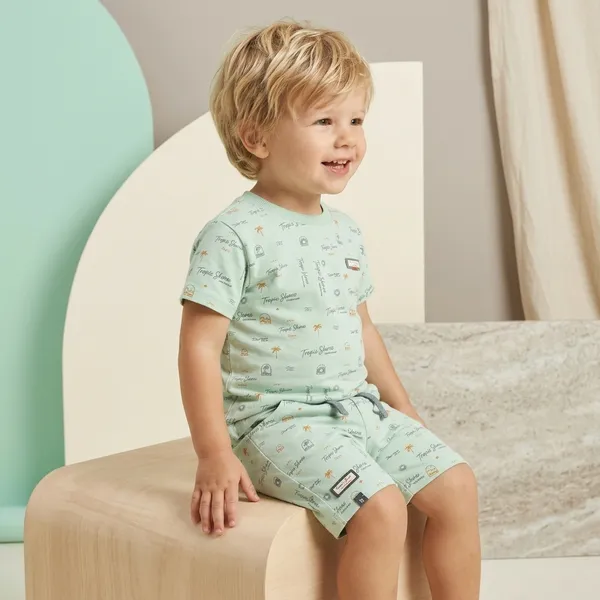 Green_Cotton_Printed_T-Shirt_And_Shorts_Set_For_Boys