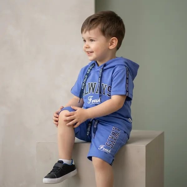 Blue_Cotton_Short_Sleeve_Hoodie_And_Shorts_Set_For_Boys