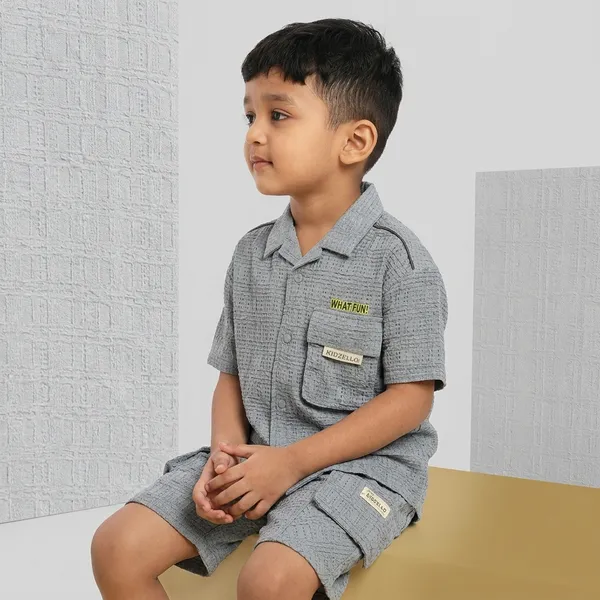Grey_Cotton_Textured_Relaxed_Fit_Shirt_And_Shorts_Set_For_Boys