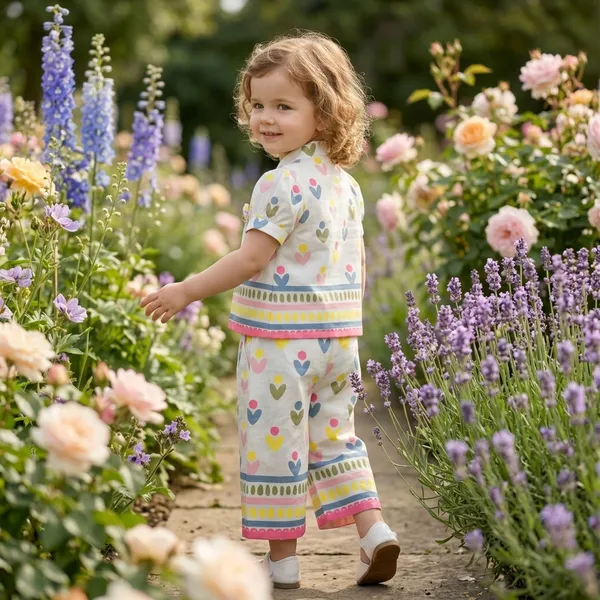 White_Cotton_Floral_Print_Kurta_Pajama_Set_For_Girls