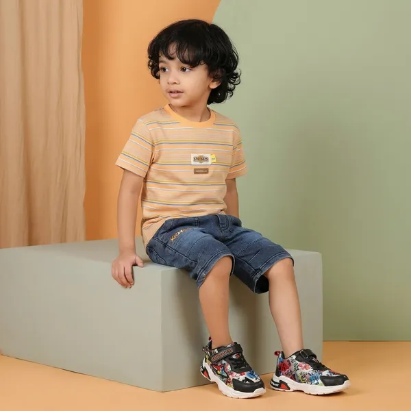 Orange_Cotton_Striped_Short_Sleeve_T-Shirt_For_Boys