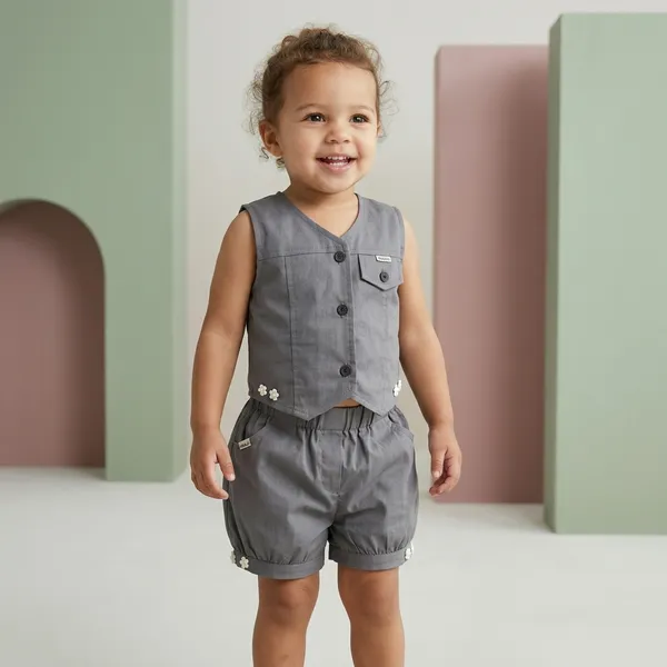 Grey_Cotton_Sleeveless_Vest_And_Shorts_Set_For_Girls