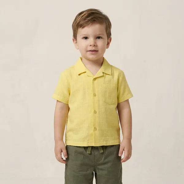 Yellow_Cotton_Relaxed_Short_Sleeve_Shirt_For_Boys