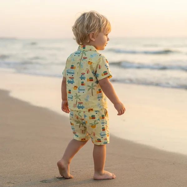 Yellow_Cotton_Printed_Relaxed_Shirt_And_Shorts_Set_For_Boys