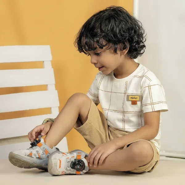 White_Cotton_Grid_Print_Half_Sleeve_T-Shirt_For_Boys